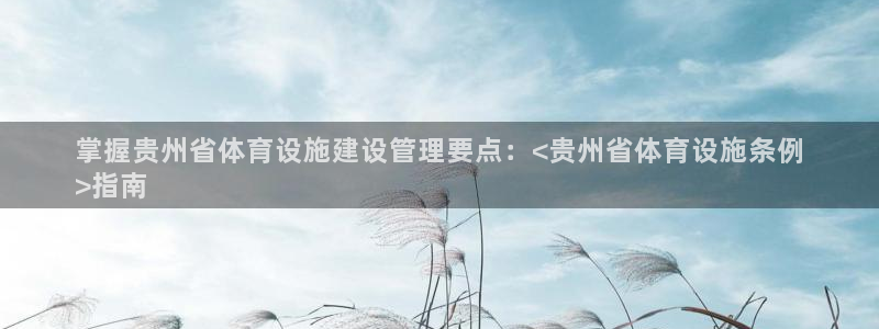 意昂3集团E.ON：掌握贵州省体育设施建设管理要点：